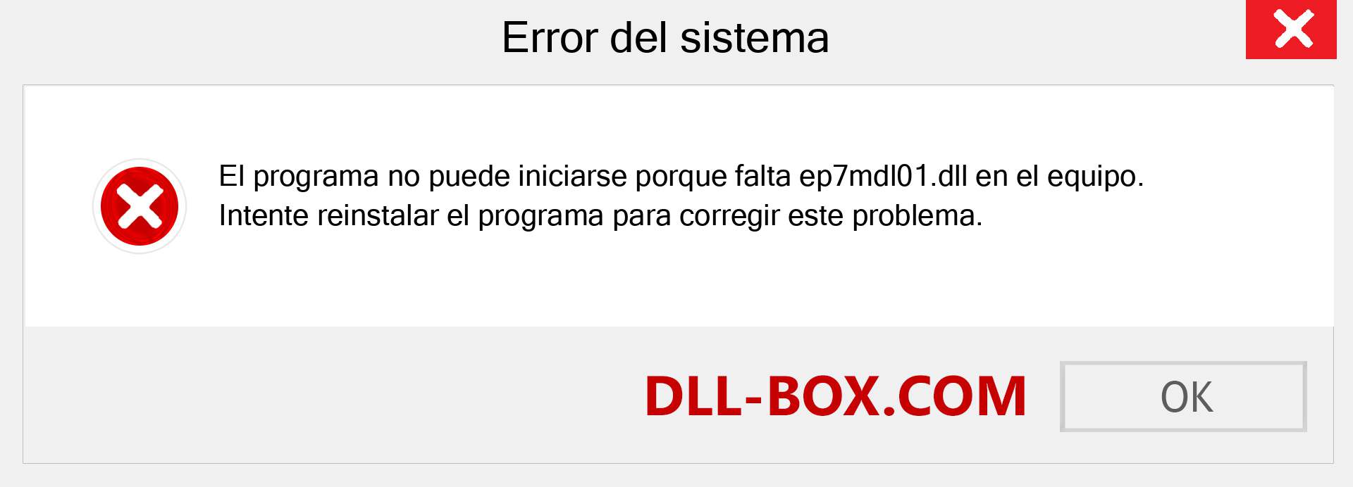 ¿Falta el archivo ep7mdl01.dll ?. Descargar para Windows 7, 8, 10 - Corregir ep7mdl01 dll Missing Error en Windows, fotos, imágenes